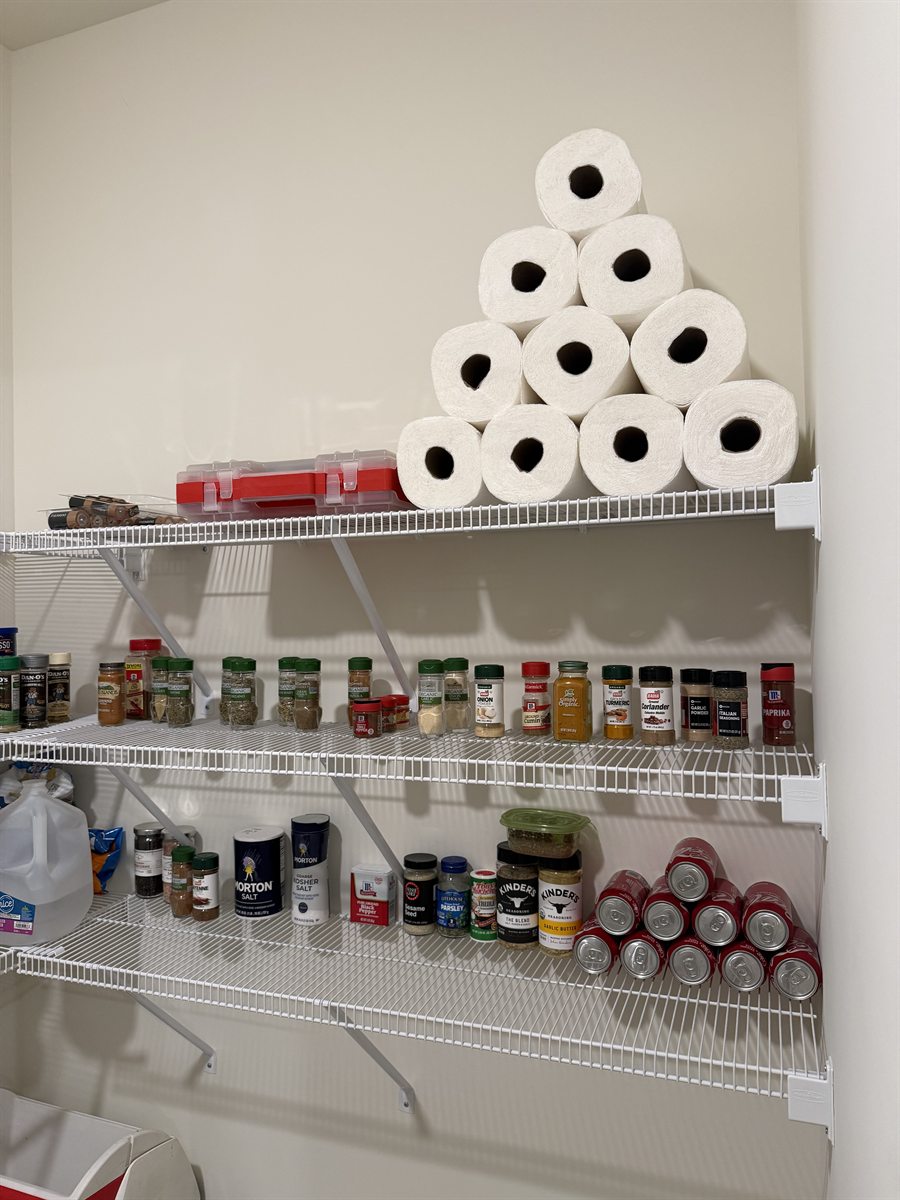 Pantry organization service &mdash; clean shelves with grouped items